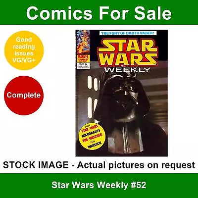 Buy Star Wars Weekly #52 Comic - VG/VG+ 31 January 1979 - Marvel UK • 3.99£
