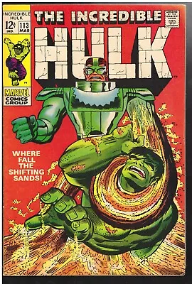 Buy The Incredible Hulk #113 1969 7.0fn/vf Sandman App. Stan Lee/herb Trimpe Cgc It! • 35.51£