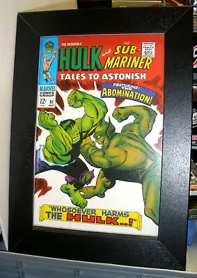 Buy Vintage Marvel Tales To Astonish #91 Hulk Sub-marinier Framed Comic Cover Print • 9.48£