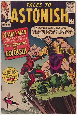 Buy Tales To Astonish #58, Marvel Comics 1964 VG/FN 5.0 Origin Of Giant Colossus • 40.21£