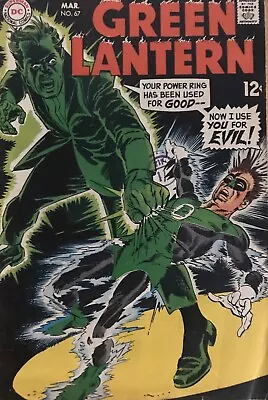 Buy GREEN LANTERN #67 March 1969 Now I Use You For Evil! Great Silver Age Comic !! • 14.99£