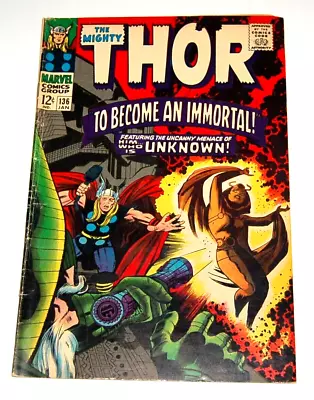 Buy The Mighty THOR Marvel Comic Group #136 Jan. 1967 “To Become An IMMORTAL!” C182 • 27.98£