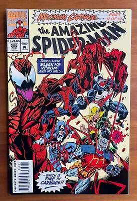 Buy Amazing Spider-Man #380 Marvel 1993 Maximum Carnage Part 11 Of 14 Venom VF + • 7.11£