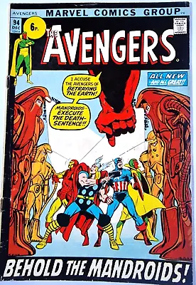 Buy AVENGERS 94 Marvel 1971 Neal Adams Art Fn • 28.99£