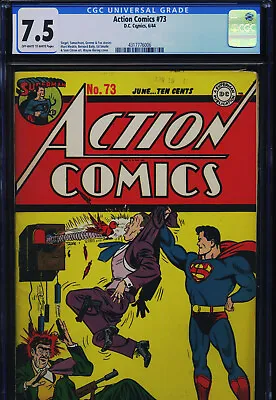 Buy ACTION COMICS #73 - CGC-7.5, OW-W - Superman - Golden Age • 1,124.85£
