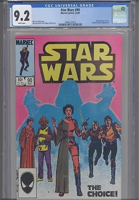 Buy Star Wars #90 CGC 9.2 1984 Marvel Comics Admiral Akbar, Mon Mothma & Kiro App • 47.93£