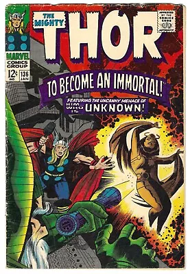 Buy THOR #136 VG/FN 5.0 1st Lady Sif! Classic Jack Kirby Cover! SOLID • 20.04£
