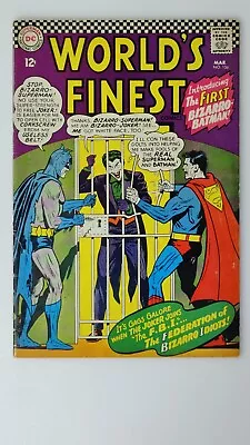 Buy WORLD'S FINEST #156 Mid Grade 1st APPEARANCE OF BIZARRO BATMAN DC COMICS 1966 FN • 79.06£