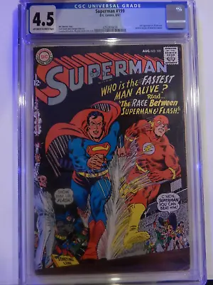 Buy SUPERMAN #199 (1967) CGC 4.5 1st Superman Vs. Flash Race. Justice League. Key • 127.10£