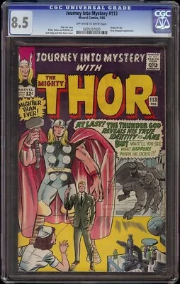 Buy Journey Into Mystery # 113 CGC 8.5 OW/W (Marvel, 1965) Origin Of Loki • 236.18£
