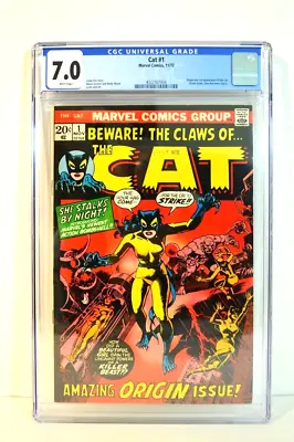 Buy 1972 BEWARE! THE CLAWS OF THE CAT Comic #1 Marvel CGC 7.0 White Pages • 119.93£