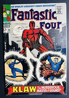 Buy Fantastic Four #56 W/ Klaw Silver Surfer Inhumans Medusa Marvel Comics 1966! • 39.17£