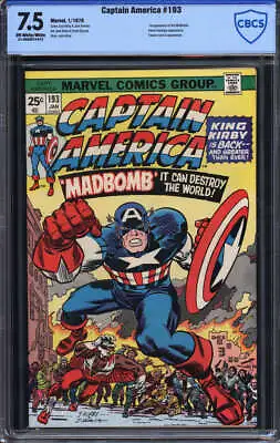 Buy Captain America #193 Cbcs 7.5 Ow/wh Pages // Jack Kirby Art Begins Marvel 1976 • 72.28£