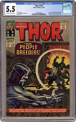 Buy Thor #134 CGC 5.5 1966 1618498016 1st App. High Evolutionary, Man-Beast • 213.46£