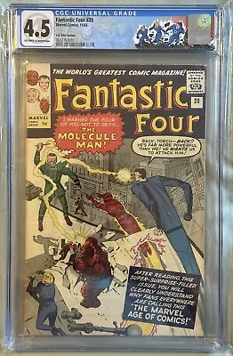 Buy Fantastic Four #20 (1963) 1st Print Cgc 4.5 1st App & Origin Of Molecule Man • 275£