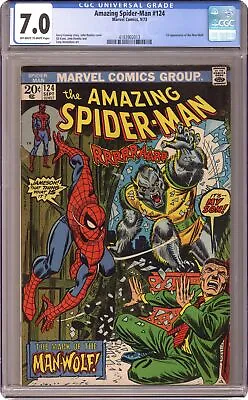 Buy Amazing Spider-Man #124 CGC 7.0 1973 4193902013 1st App. Man-Wolf • 204.91£