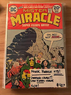 Buy Mister Miracle #18 (1971) Jack Kirby Mister Miracle/Big Barda Wedding 7.0 VF/FN • 15.18£