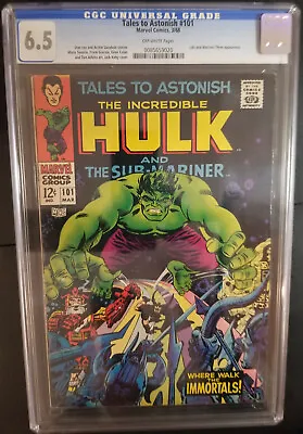 Buy Tales To Astonish #101 CGC 6.5 The Incredible Hulk And The Sub-Mariner • 99.29£