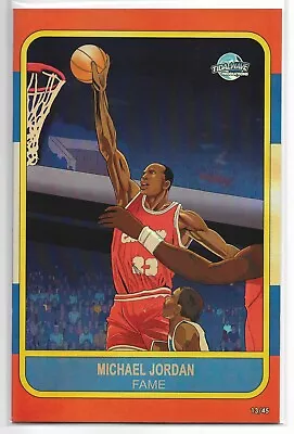 Buy 2024 Michael Jordan Fame 1 Comic 1986 Fleer Rookie Card Foil Variant RC 13/45 • 76.21£