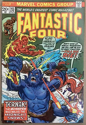 Buy Fantastic Four 145 Apr 1974 The Torch & Medusa Battle Ternak At The Worlds End!! • 24.99£