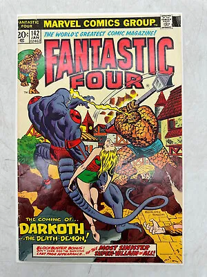 Buy Fantastic Four #142~ 1st Appearance Darkoth January 1974 G/G+ • 3.95£