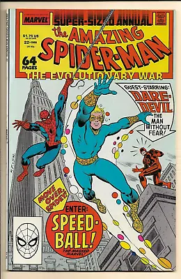 Buy AMAZING SPIDER-MAN ANNUAL #22 VF/NM (1988) 1st App. Speedball Of New Warriors! • 12.67£