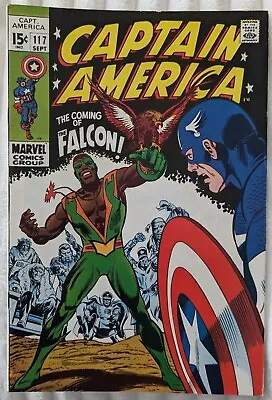 Buy Captain America #117 VG- 3.5 1st Appearance Falcon! Stan Lee! Marvel 1969 • 296.48£