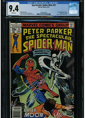 Buy Spectacular Spider Man #22 Cgc 9.4 White Pages Early Moon Knight Appearance 1978 • 140.92£