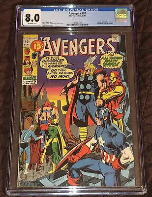 Buy Marvel Avengers 92 Graded CGC 8.0 Neal Adams Cover Kree-Skrull War Part 4 • 63.93£