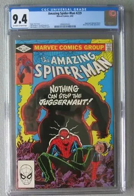 Buy Amazing Spiderman #229 Cgc 9.4 Nm Near Mint '82 Juggernaut Madame Web Appearance • 118.59£