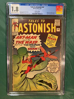 Buy TALES TO ASTONISH 44 CGC 1.8 ORIGIN AND FIRST APP OF WASP! UK Price Variant Rare • 479.70£