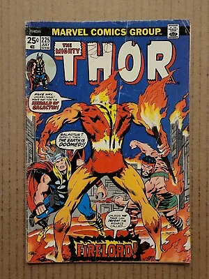 Buy Thor #225 1st Appearance Of Firelord Marvel 1974 VG- • 27.75£