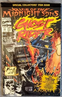 Buy Ghost Rider 28 Aug 1st App Lilith Rise Midnight Sons Sealed Poster 1992 Marvel • 7.20£