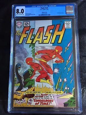 Buy FLASH #125 CGC VF 8.0; CM-OW; Kid Flash Dinosaur Cvr! Mohawk Valley Copy! • 433.63£