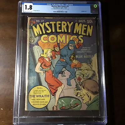 Buy Mystery Men Comics #27 (1941) - WW2! Good Girl Art! GGA! - CGC 1.8 - Rare! • 1,699.81£
