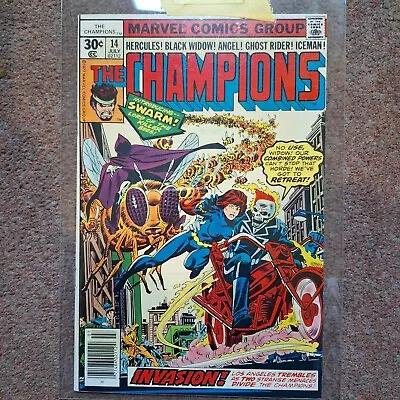 Buy Champions #14 - FN- (5.5) - Marvel 1977 -  30 Cents Copy -1st Appearance Swarm  • 0.99£