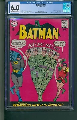 Buy Batman #171 CGC 6.0 CrOW Pages DC Comic KEY 1st Silver Age Riddler App • 679.59£