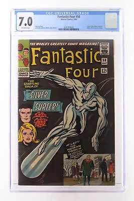 Buy Fantastic Four #50 - Marvel Comics 1966 CGC 7.0 Silver Surfer Battles Galactus.  • 457.19£