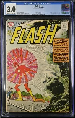 Buy Flash 110 CGC 3.0 1st Wally West/Kid Flash/Weather Wizard DC Comics - Very Nice! • 672.01£