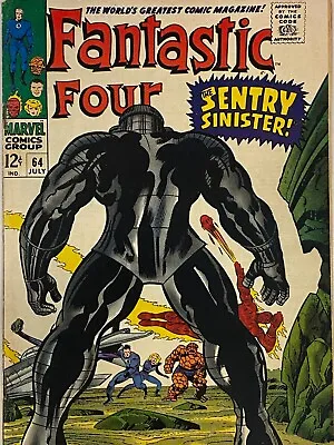 Buy Fantastic Four #64 VG First Kree Sentry, 1967 • 23.99£