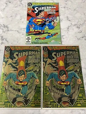 Buy Superman #82 Reign Of The Supermen Foil Chromium Cover Lot Of 3 DC Comics 1993 • 17.68£