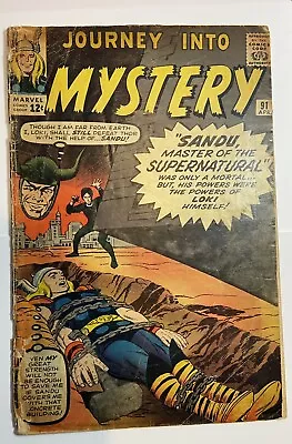 Buy Journey Into Mystery 91, Marvel Comics 1963, 1st App. Of The Valkyries & Sandu • 118.16£