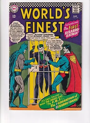 Buy World's Finest 156 Vg Dc Comics Book Joker Superman 1st Bizarro Batman (1966) • 40.17£