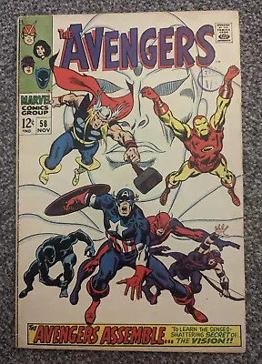 Buy The Avengers 58. 1968 Marvel Silver Age. Origin Of The Vision • 60.01£