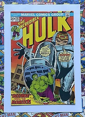 Buy Incredible Hulk #167 - Sept 1973 - Modok Appearance! - Fn+ (6.5) Cents Copy! • 9.74£