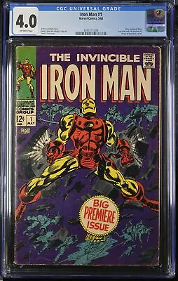 Buy Iron Man (1968) #1 CGC VG 4.0 Off White Origin Retold! Stan Lee! Marvel 1968 • 382.82£
