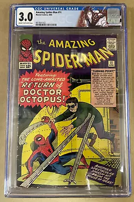 Buy The Amazing Spider-Man #11 (Marvel Comics 1964) CGC 3.0 2nd Appearance Of Doc Oc • 299.69£