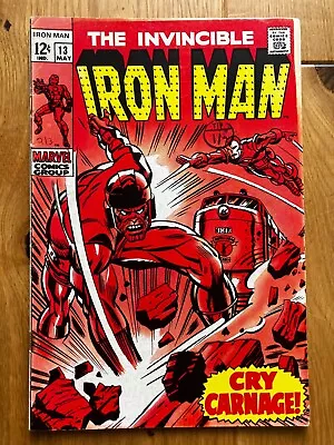 Buy Marvel Comics Iron Man 13 1969 VF Silver Age Receiving Mark On Cover Top Left • 9.99£