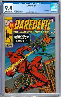 Buy Daredevil 80 CGC Graded 9.4 NM Owl Appearance Marvel Comics 1971 • 140.07£