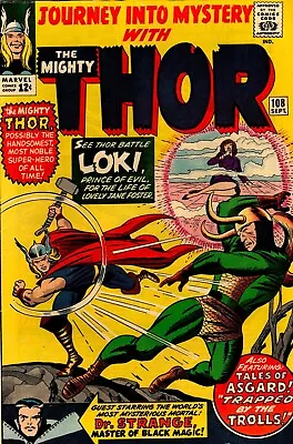 Buy Marvel- Journey Into Mystery #108 (1964) Thor Vs Loki. Dr. Strange - J. Kirby 🔑 • 165.24£